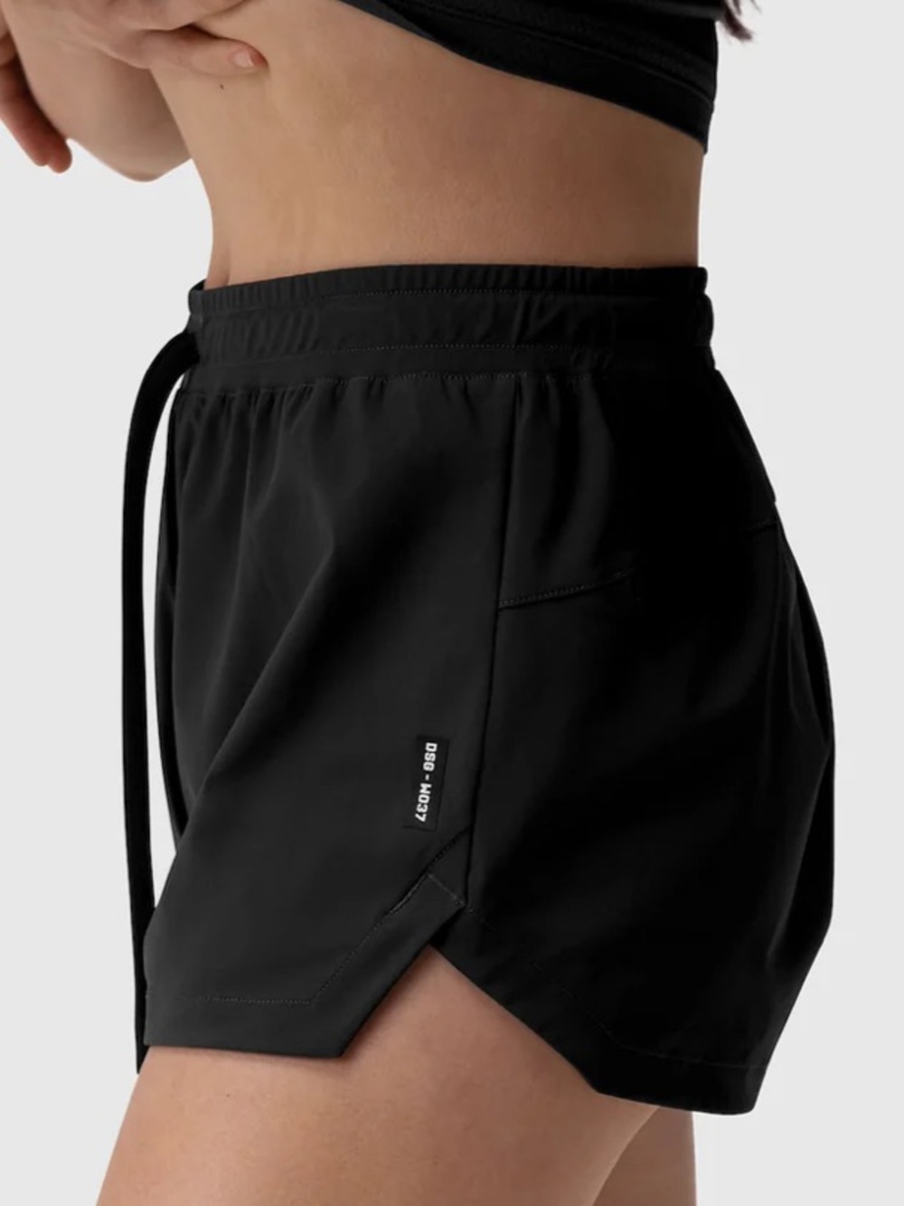 ASRV Women's Black Athletic Drawstring Shorts